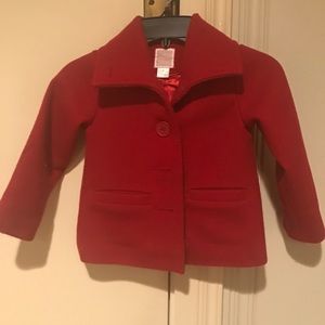 3T Red pea coat